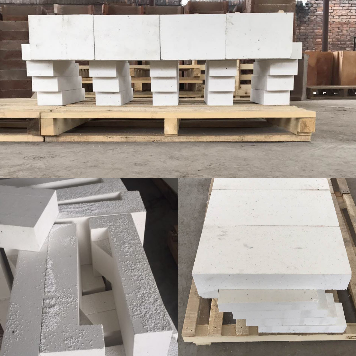 建业耐材竖炉火道口异形砖预砌效果